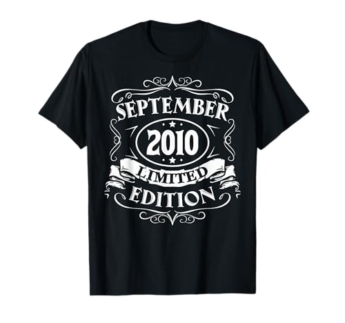 Septiembre 2010 Edición Limitada Regalo Nacido En Septiembre 2010 Camiseta