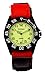 Entino Montre Unisexe Visage lumineux Crochet et boucle de fixation Des sports Analogique Afficher le mouvement à quartz avec sangle en nylon Riptape E-NTS (Rouge)