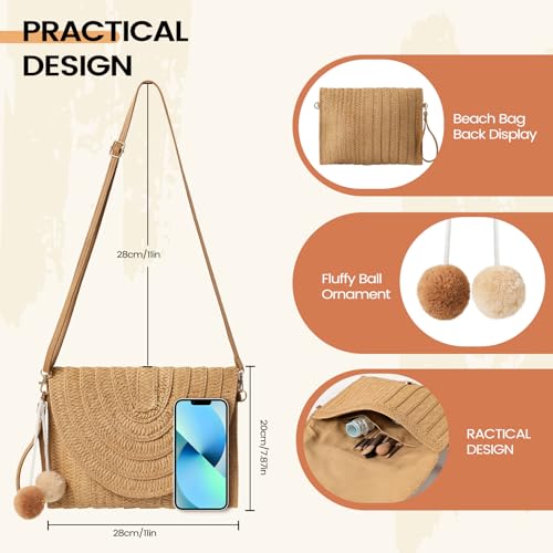 Image of Tavaleu Crochet Tote Beach Bags for Women, Mesh Beach Tote Knit Bag, Summer Vacation Aesthetic Boho Hobo Shoulder Bag