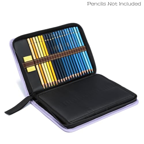 Image of YOUNGCOL 72 Slots Colored Pencil Case Pencil Holder Color pencil organizer Storage (Purple)