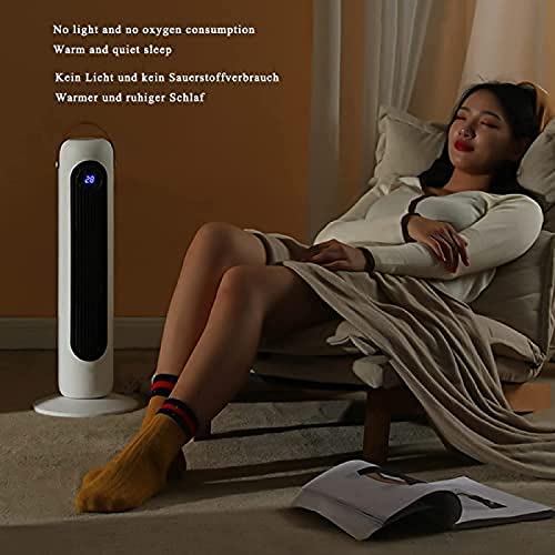 Elektrische ventilatorkachel van keramiek, energiebesparend, 2 modi, 50°, oscillerend, mobiel, met afstandsbediening, geruisloos, oververhittingsbeveiliging, goud - Afbeelding 4