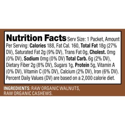 Artisana Organics Raw Walnut Butter With Cashews - No Sugar Added, Just Two Ingredients - Vegan, Paleo, Keto Friendly Snack, 1.06Oz Pouches (10 Pack) #TOP7