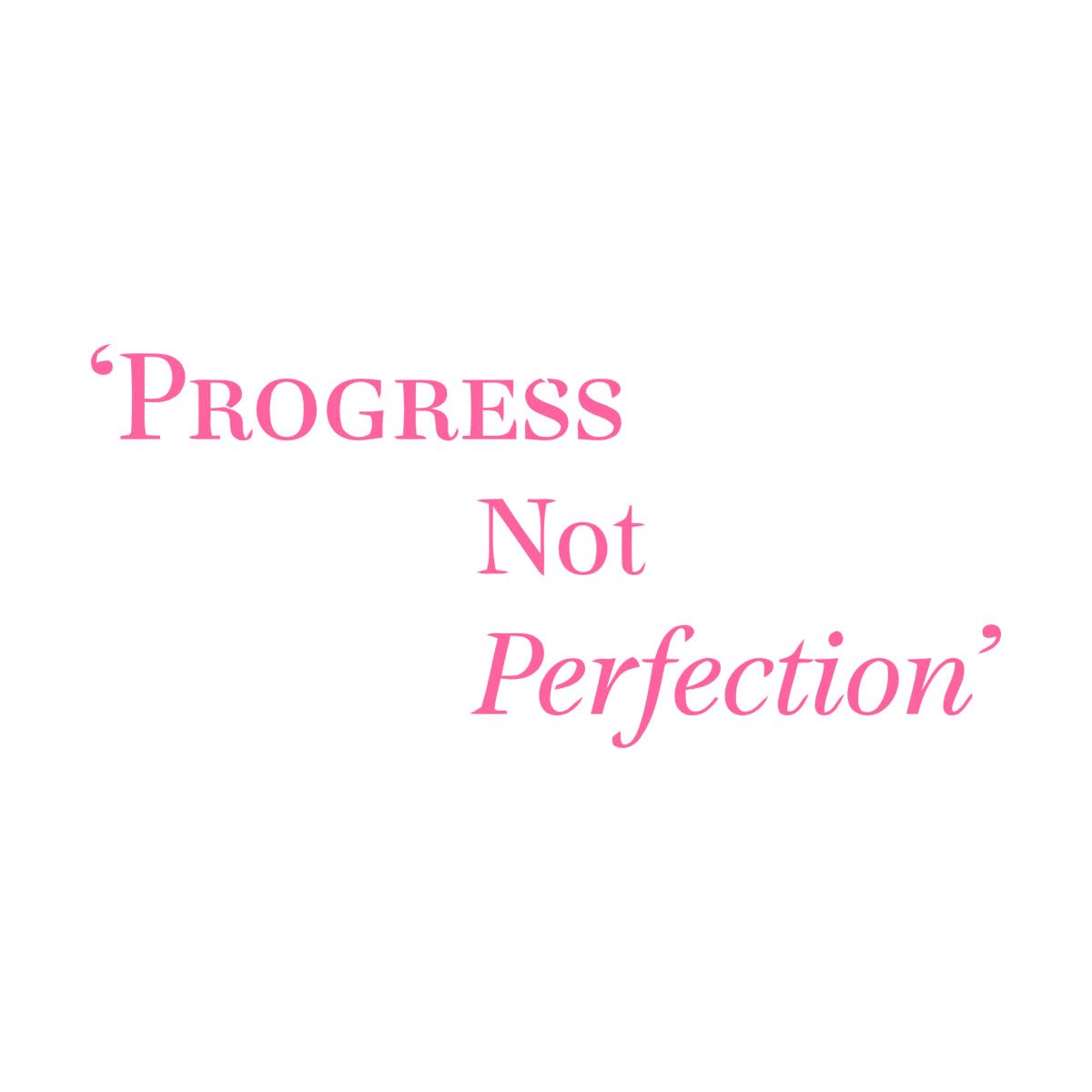 Goozan Pink Motivation Progress Not Perfection Wall Stickers Paster Paper 28X63.1cm Easy Installation