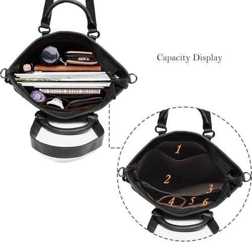Image of Leather Tote Handbags for Women Purse Hobo Shoulder Work Satchel Top Handle Large Bag
