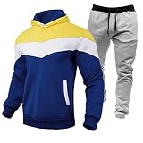 Asija Trainingsanzug Herren Jogginganzug für Männer Sportanzug Langarm Jogginghose Bequeme Taschen Plus Samt Hoodie Freizeitanzug Fitness Hose und Kapuzenpullover Sweat Suits Set