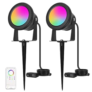 RICHSING Landscape Lights, 15W Flood Lights Uplights 2 in 1, RGBW Landscape Lighting, IP67 Waterproof Spot Lights Outdoor for Yard with Smart APP Control, 90-245V RGB Lights Home Lighting