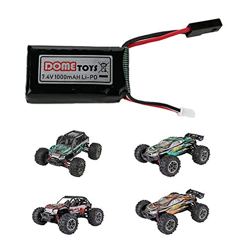 Dome Toys RC Cars Replacement Battery, 7.4V 1000mAh Li-Po Rechargeable Battery for XLH 9137 and 9138