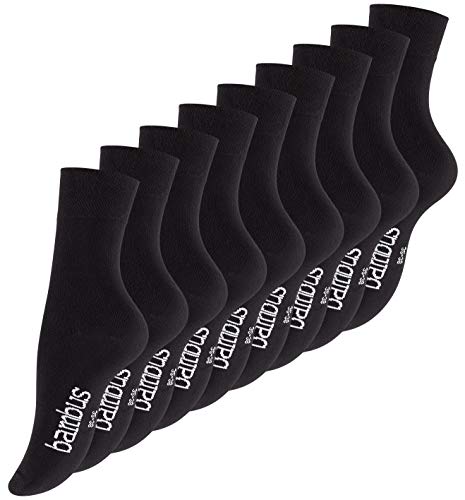 Vincent Creation 6–9 par bambustrumpor, unisex, för kvinnor och män, handsydd spets, 9 par – svart