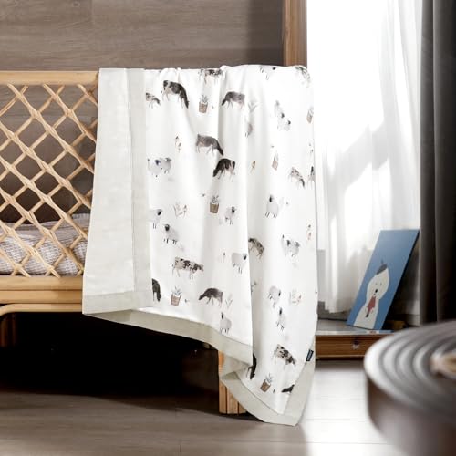 Image of GRSSDER Muslin Cotton Quilt Blanket - Silky Soft and Breathable Baby Blanket Quilt, Oversized Muslin Blankets for Newborns, Toddlers & Kids, 6 Layers Reversible Design for All Seasons, 40 inch x 50 inch