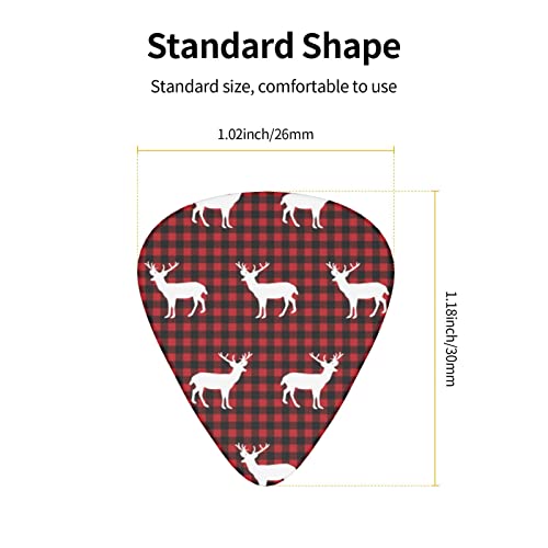Lot de 12 médiators de guitare en forme de cerf à carreaux tendance et durables dans une boîte pour ukulélé guitare électrique basse - Les Beatles, Paul McCartney, John Lennon, RIngo Starr, George Harrison Lot de 12 médiators de guitare en forme de cerf à carreaux tendance et durables dans une boîte pour ukulélé guitare électrique basse – Image 5