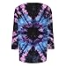 Womens T Shirts Graphic 3/4 Sleeve Vneck Gym Tops for Women Summer Three Quarter Sleeve Tunic Tops Tie Dye Womens Blouses Fashion Fall Beach Outfits 2025 Purple XXL