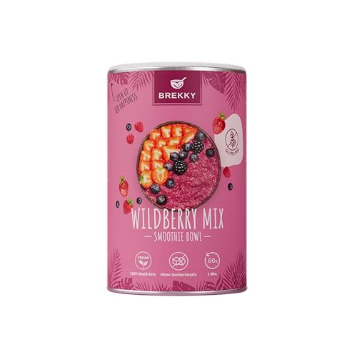 BREKKY - Wildberry Mix - Smoothie Bowl - Glutenfrei - Vegan - 100% natürliche Zutaten - ohne Zuckerzusatz - easy Zubereitung - Superfood Mix - Frühstück