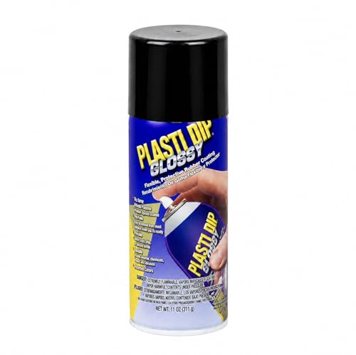 Plasti Dip spray Negro Glossy,311 gr, 1 unidad, spray goma liquida protectora NEGRO BRILLO