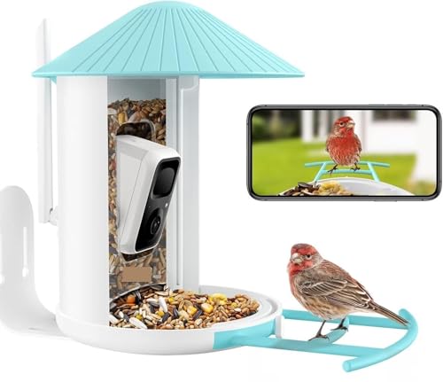 Cámara de seguridad para exteriores Cámara inalámbrica inteligente for comedero de pájaros, cámara de observación de pájaros con casa de pájaros, captura automática de vídeos de pájaros, identificació