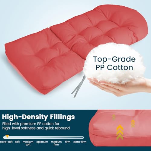 Coussin de chaise Adirondack rouge à dossier haut imperméable - 7