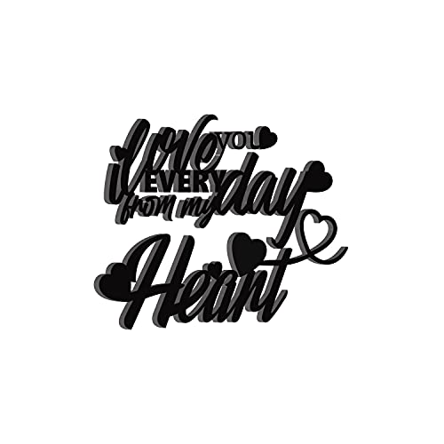 Image of eCraftIndia I Love You Everyday From My Heart Wooden Wall Decor for Living Room Bedroom | Home Wall Decor Items | Wall Art for Home Decor | Valentine Gift for Girlfriend Boyfriend Husband Wife Her Him