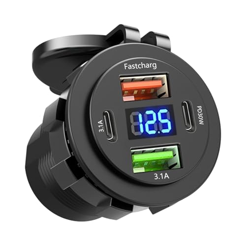 Cargador rápido de coche para acampada y rutas en camiones o SUVs con pantalla LED