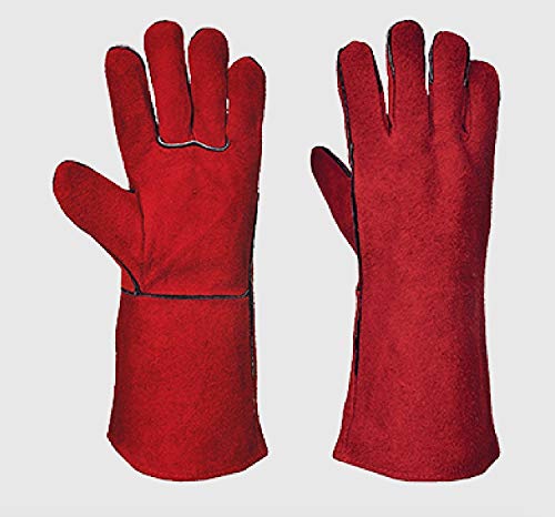 PORTWEST WOODBURNER GLOVES HIGH TEMPERATURE STOVE LONG LINED WELDERS GAUNTLETS LOG FIRE
