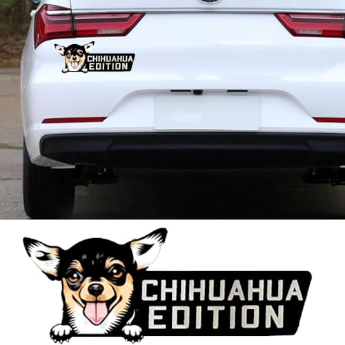 Image of Dog Edition Car Badges Laser Cutting Car Vehicle Emblem,3D Car Badge Automotive Decals Stickers Funy Animal Decor Car Accessories Gifts for Car Truck Rv Boat Exterior Decoration (Chihuahua)