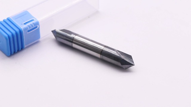 Image of 3 /8 inch 2 Flute 90 Double End Solid Carbide Chamfer End Mill - AlTiN Coated | 90 Chamfer Angle, V Groove Router, 3 /8 inch Shank 2-1 /2 inch OAL For Milling Wood, Alloy Steel, Carbon Steel, Cast Iron, Copper