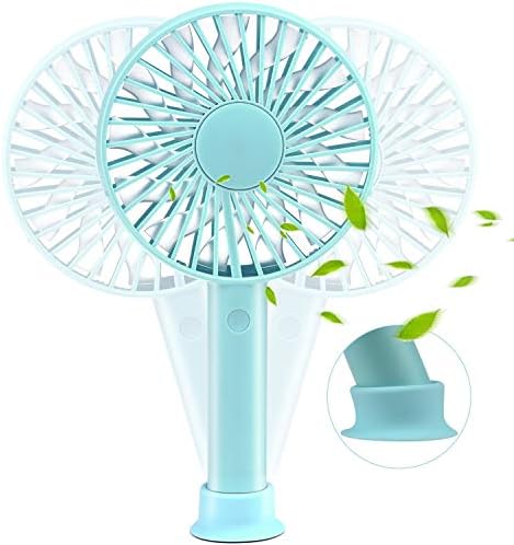 TINMIU Mini Handheld Fan, Small USB Personal Portable Desk Table Fan with Rechargeable Battery for Home, Dormitory, Office, Outdoors and Travel, Blue
