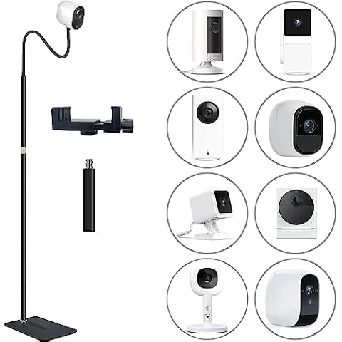 BFYTN Baby Monitor Floor Holder Stand Mount with Clamp for Surveillance Camera, 67" Adjustable Height,Compatible with Baby Camera Monitor/Security Camera and also for any camera with 1/4 threaded hole Cover