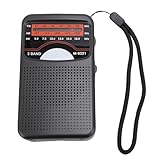 Lazmin112 Tragbares AM-FM-SW-Radio, Lange 26-cm-Antenne, Fortschrittliche Chip-Technologie für Starken Signalempfang, Eingebauter 500-mAh-, Magnetischer Lautsprecher-Kopfhöreranschluss, (Grey)