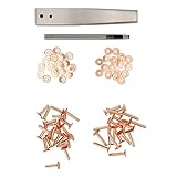 Copper Rivets and Burrs, Leather Copper Rivet Craft Setting Tool with Setters for Belts Wallets Collars DIY Craft Supplies (B)