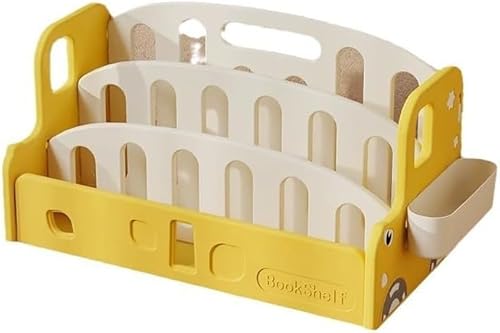 Nozuma 子供おもちゃ収納箱 絵本棚 子ども用シェルフ 絵本ラック ブックラック 「どこにでも置ける」卓上収納ケース デスクトップ/窓台/フェンス/ナイトテーブル対応 仕切り板取り外し可能 大容量 整理整頓習慣化 汽車デザイン (イエロー,単側)