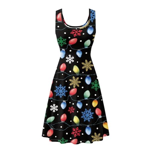 Image of Dreaweet Casual Sleeveless Dresses for Women Girls, Round Neck Tank Dresses with Pockets Summer Sundress Size XS-4XL