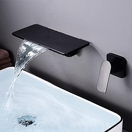 Robinet mitigeur baignoire cascade avec tablette de rangement blanche et noire