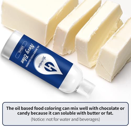 Image of Navy Blue Oil Based Food Coloring for Chocolate - Herbeklab 100ml Professional Concentrated Oil Food Dye for Candy Melts, Chocolate, Cake Pops, Strawberries & Baking