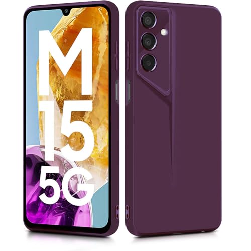 Image of WOW IMAGINE Slim Back Cover for Samsung Galaxy M15 5G Prime Edition | M15 5G | F15 5G | Blade Series Ultra Thin Case | Camera Protection | Soft Matte Silicone Flexible Mobile Case - Purple