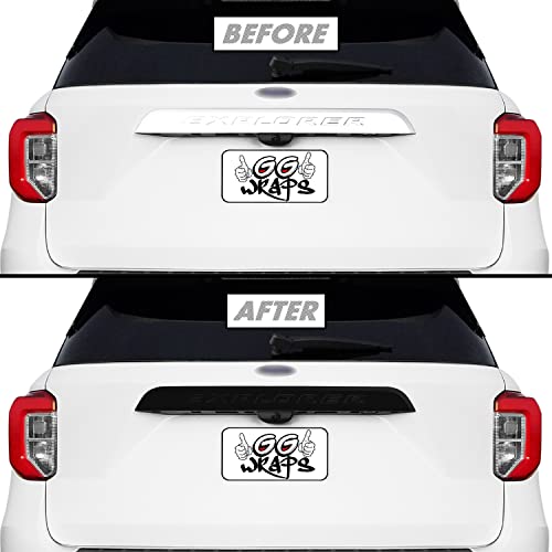 SlickMod Chrome Delete Blackout Vinyl Overlay Compatible with 2020-2022 Ford Explorer Trunk Tailgate Trim (Matte Black)