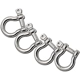 SMTUNG 304 Stainless Steel Bow Shape Load Shackle for Camping, Hiking and Other Outdoor Sports 4mm 6mm 8mm 10mm 14mm (5/32
