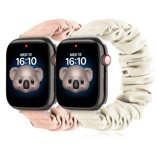 Oanux Scrunchie Bands for Kids Apple Watch Band,Compatible with iWatch Series 9/8/7/6/5/4/3/2/1/SE 38/40/41/42/44/45mm for Boy Girl Small Wrist