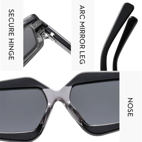 Lunettes de soleil Polygon de qualité supérieure style punk géométrique