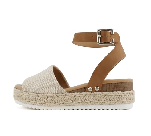 Image of Soda Little Kids /Children /Girls Topic-IIS Espadrille Flatform Wedge Open Toe Sandals