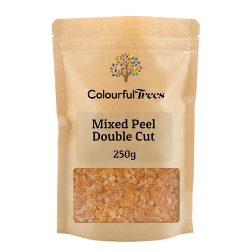 Italian Mixed Peel Double Cut 250g Candied Fruit for Baking Cakes & Desserts by Colourful Trees