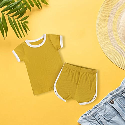 Baby Boys Girls Short Sleeve T-Shirt Tops+Shorts Cute Summer Outfit for Toddler Loung𝐞wear Cotton 𝐏ajamas Sl𝐞epwear3
