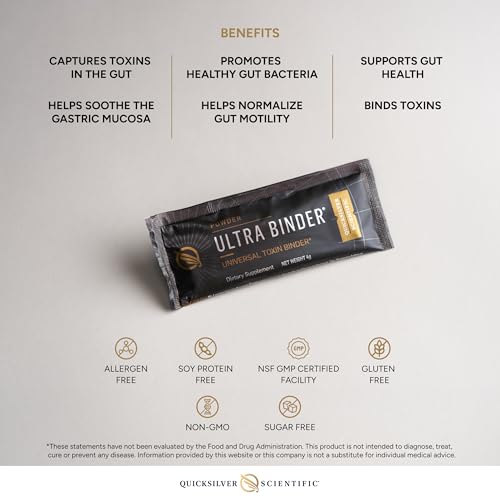Quicksilver Scientific Ultra Binder Stick Packets - Multi Binder with Bentonite Clay Powder, Zeolite Detox & Charcoal - Supplement for Gut Support & The Body's Toxin Removal Process (20 Sticks) - Thumbnail 4