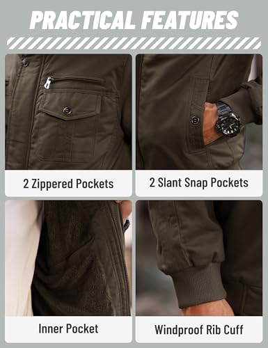 Image of TACVASEN Men's Lightweight Military Cotton Jacket Casual Windbreaker Coat