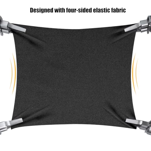Image of Stretchy Panoramic Canopy Compatible with Wonderfold Stroller Wagons W2 /W4 All Model,UPF50+ Fabric Sun Shade and Protection for Riders(Black)
