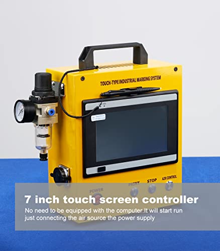 US Stock Digital Control Pneumatic Dot Peen Marking Machine Metal Engraving Machine Pneumatic Marking Machine 80×40mm Field for Letters, Serial Numbers, VIN Code, Chassis Number, Date, Graphics,etc.