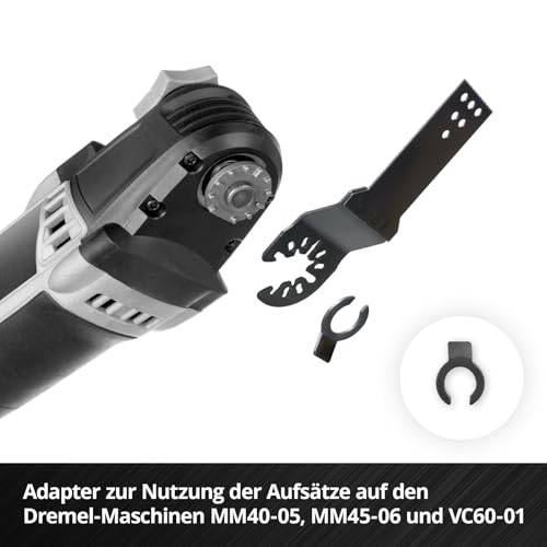 Original Einhell XXL-CASE 70-tlg. Multitool-Set (BiM/CrV-Tauchsägeblätter, HCS/HM/BiM-Halbrund-Sägeblätter, HM-Delta-Raspel, Delta-Trägerplatte, Schleifpapier, Dremel-Adapter)