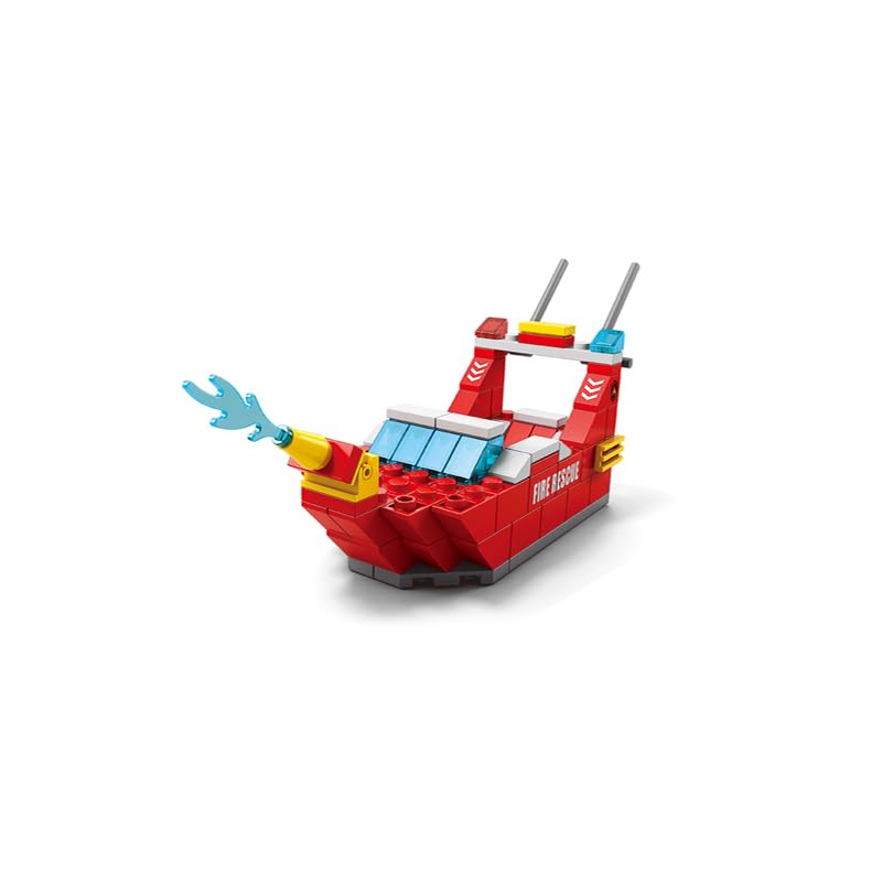 Image of SKY LINE OCEAN 6-in-1 Ship Building Block Set Toys [Red] | STEAM Kit for Kids | Build Boats, Yachts & More (1000+ Pcs) | Birthday Gift for Boys & Girls || 6 Months Structural Warranty