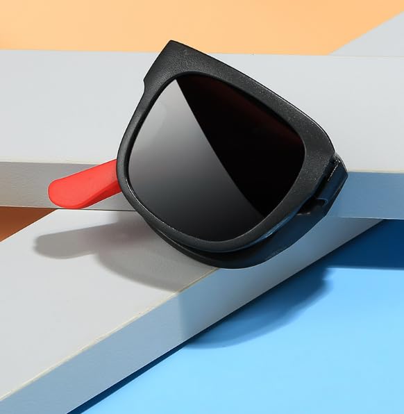 Image of DC DECORIO Foldable Kids Sunglass with Round Case and New Pocket Sunglass for Kids (Pack of 1)