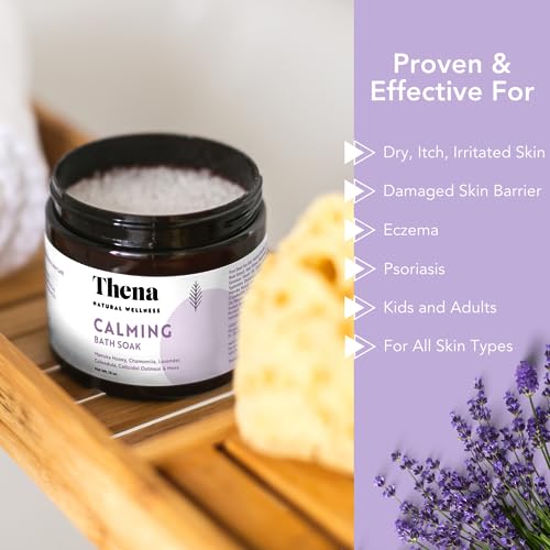 Thena Organic Calming Soaking Bath Therapy With 10% Colloidal Oatmeal Manuka Honey Calendula Dead Sea Salt Natural Eczema Treatment For Dry Itchy Skin Babies Kids Adults #TOP6