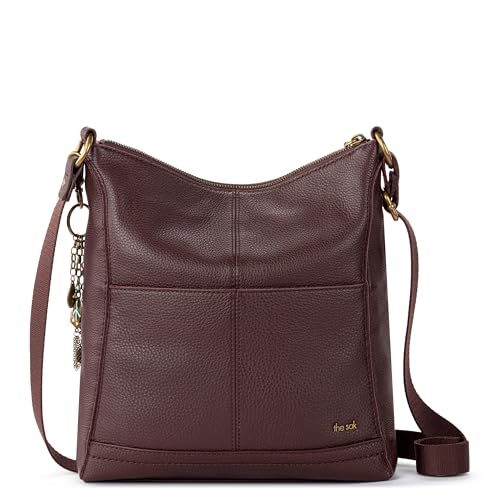 Image of The Sak Lucia Leather Crossbody Purse - Premium Leather Women's Handbag for Everyday & Travel - Cross Body Bag With Zipper