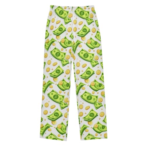 Dussdil Pajama Pants Long Sleep PJ Pant Pajama Bottoms Elastic Waist Lounge Pants with 2 Pockets 6-8Y